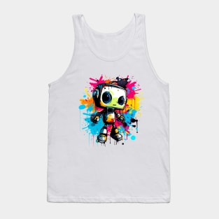 Cute cartoon Robot. Funny cyborg. Tank Top